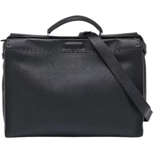 Pre-owned Handbags, male, , Size: ONE SIZE Pre-owned Leather briefcases - Fendi Vintage - Modalova