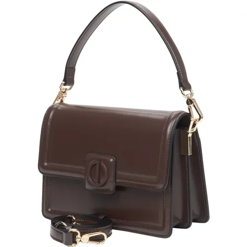 Small Dark Leather Shoulder Bag for Women Er00115960 , female, Sizes: ONE SIZE - Estro - Modalova