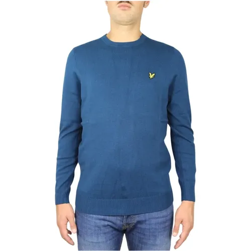 Round-neck Knitwear, male, , Size: S Cotton Merino Crew Jumper - Lyle & Scott - Modalova