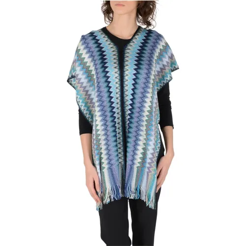 Capes, female, , Size: ONE SIZE Italian Craftsmanship Poncho - Missoni - Modalova