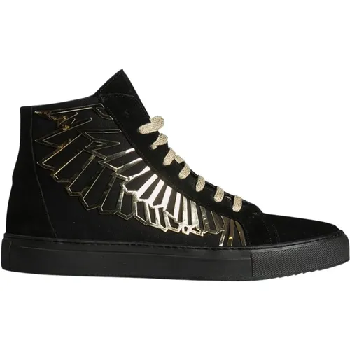 Schwarze Wildleder High Top Schnürsneaker - Marcelo Burlon - Modalova