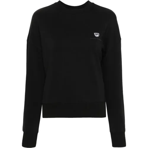 Schwarze Sweatshirts für Damen , Damen, Größe: S - Chiara Ferragni Collection - Modalova