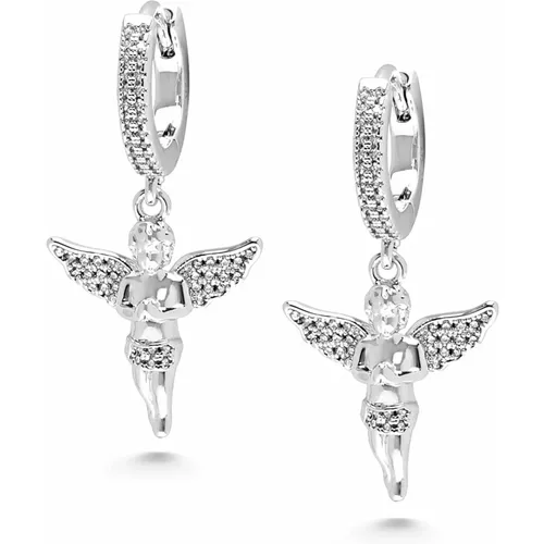 Women's Silver Angel Earrings - Nialaya - Modalova