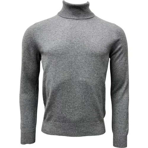 Turtlenecks, male, , Size: 3XL Merino/Cashmere Turtleneck, Light Grey - Gran Sasso - Modalova