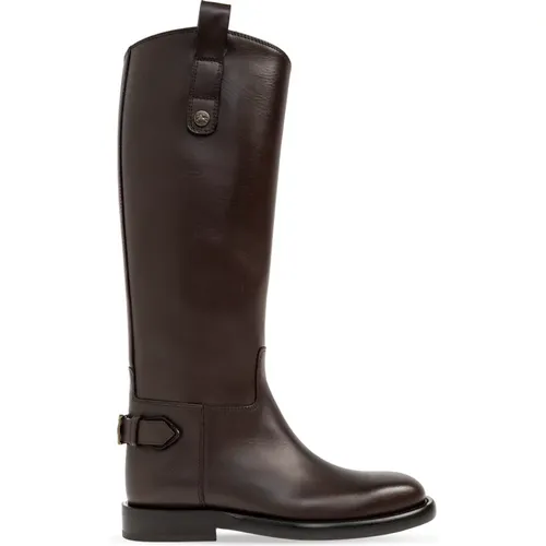 High Boots, female, , Size: 7 1/2 US Leather boots - Burberry - Modalova