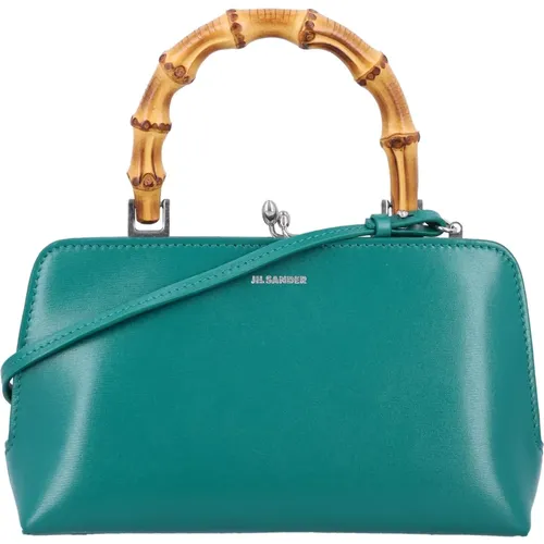 Handbags, female, , Size: ONE SIZE Emerald Bamboo Handbag - Jil Sander - Modalova