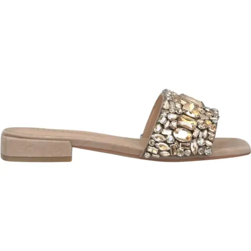 Flache Sandale mit Perlen , Damen, Größe: 37 EU - Alma en Pena - Modalova