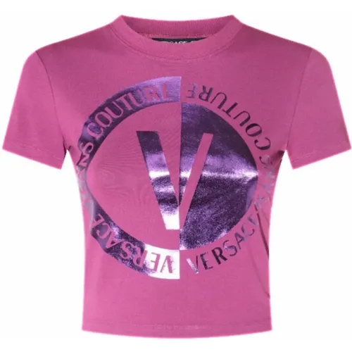 T-Shirts und Polos , Damen, Größe: 2XS - Versace Jeans Couture - Modalova