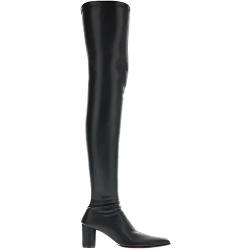 Leather Thigh-High Boots , female, Sizes: 4 UK, 5 UK - MM6 Maison Margiela - Modalova