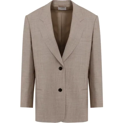 Taupe Ivory Melange Marina Jacket , female, Sizes: S - The Row - Modalova