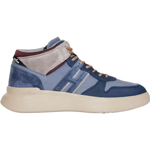 Blue Sneakers Rebel Midi Style , male, Sizes: 7 1/2 UK, 7 UK - Hogan - Modalova