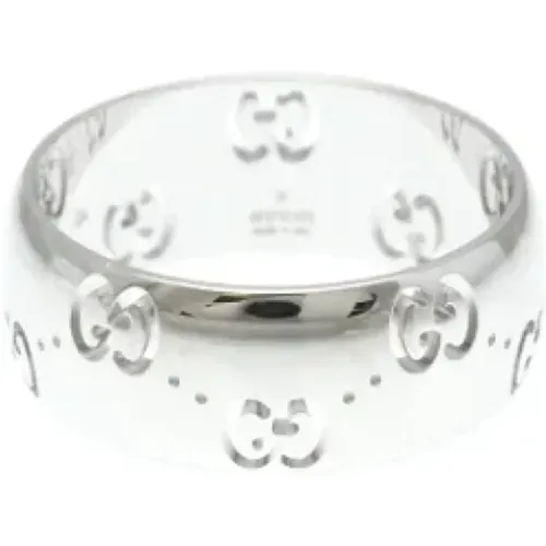 Pre-owned Jewellery, female, , Size: ONE SIZE Pre-owned White Gold rings - Gucci Vintage - Modalova