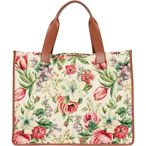 Floral Tapestry Shopping Bag , unisex, Sizes: ONE SIZE - Maison Margiela - Modalova