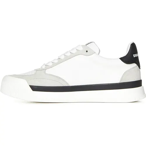 Weiße Ledersneaker mit rotem Blatt - Dsquared2 - Modalova