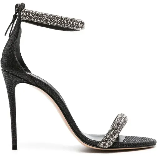 Silver Glitter Leather Sandals , female, Sizes: 4 UK, 5 1/2 UK - Casadei - Modalova