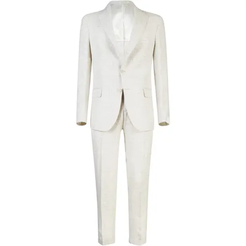 Single-breasted suit with pences , male, Sizes: L, 3XL, XL, 2XL - Eleventy - Modalova