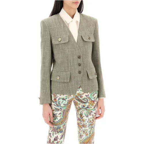 Structured Jacket with Padded Shoulders , female, Sizes: M, XS - ETRO - Modalova