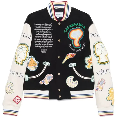 Bomber Jackets, male, , Size: M Chenille Patchwork Baseball Jacket - Casablanca - Modalova