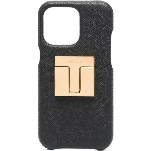 Leather iPhone XII Pro Case , female, Sizes: ONE SIZE - Tom Ford - Modalova