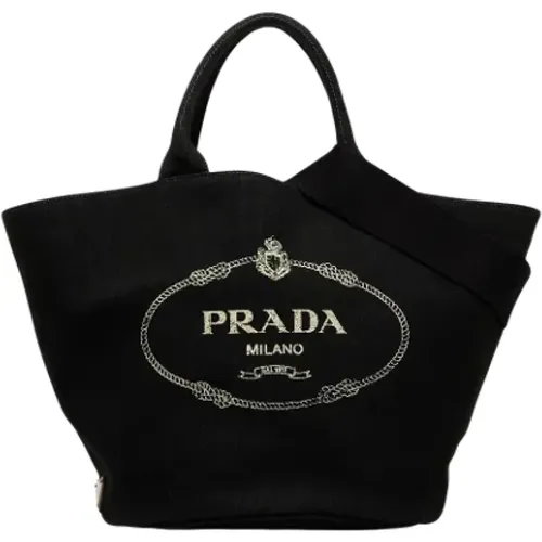 Pre-owned Tote Bags, female, , Size: ONE SIZE Pre-owned Canvas handbags - Prada Vintage - Modalova