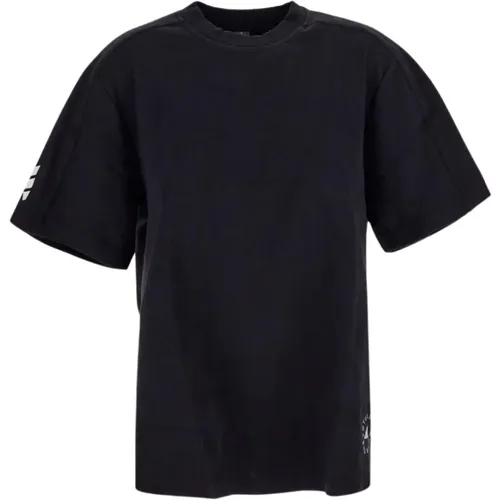 Schwarzes Logo T-Shirt mit kurzen Ärmeln - adidas by stella mccartney - Modalova