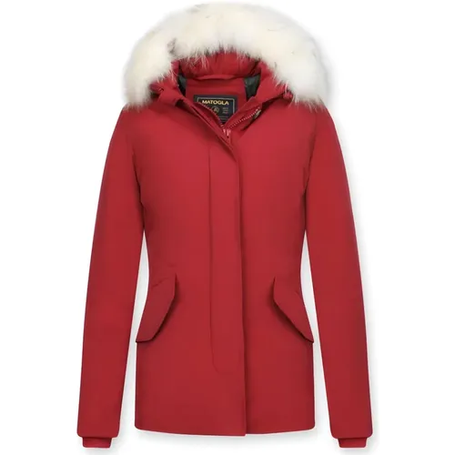 Winter Jacket with Fur Collar Women - 5897R , female, Sizes: L, M, XS, S - Matogla - Modalova