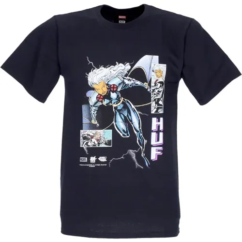 T-Shirts, male, , Size: S Marvel Storm Tee Black T-Shirt - HUF - Modalova