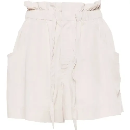 Beige Paperbag Waist Shorts , female, Sizes: XS, S - Isabel marant - Modalova