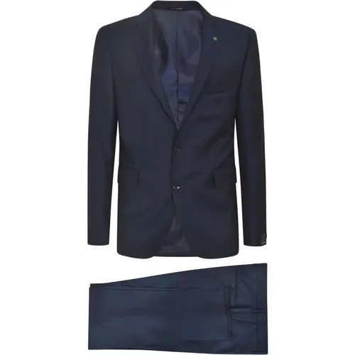 Single Breasted Suits, male, , Size: 5XL Mens Clothing Overall 387 Navy Ss24 - Tagliatore - Modalova