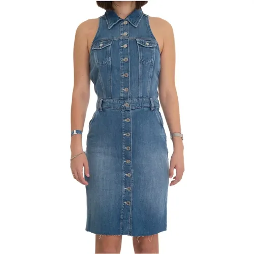 Versatile Denim Dress with Functional Details , female, Sizes: XS - Guess - Modalova