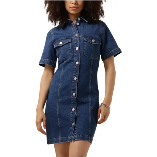 Denim Mini Kleid für Chic Look , Damen, Größe: M - Envii - Modalova