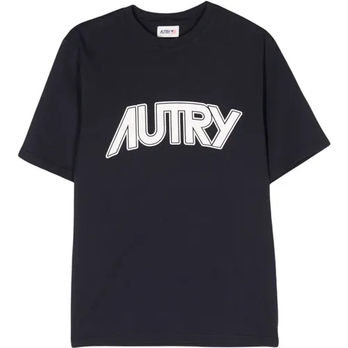 Cotton Crew Neck T-Shirt , male, Sizes: M, L - Autry - Modalova