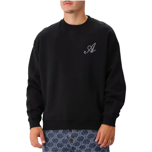 Schwarzer Bestickter Sweatshirt Klassischer Stil , Herren, Größe: L - Axel Arigato - Modalova