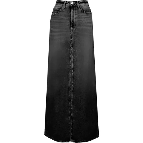 Denim Skirts, female, , Size: W26 Denim High Waist Long Skirt - Icon Denim - Modalova