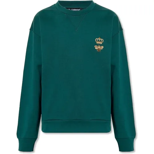 Sweatshirt with Embroidery Detail , male, Sizes: S - Dolce & Gabbana - Modalova