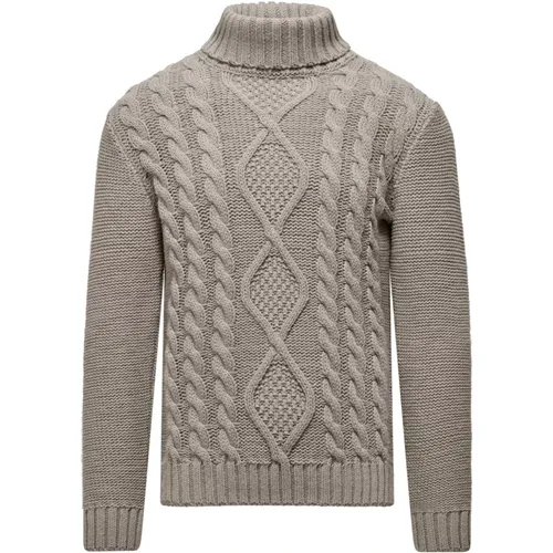 Turtlenecks, male, , Size: L Cozy Cable-Knit Turtleneck Sweater - BomBoogie - Modalova