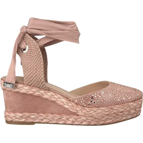 Rhinestone Wedge Sandal , female, Sizes: 5 UK, 3 UK, 6 UK, 8 UK, 7 UK, 4 UK - Alma en Pena - Modalova