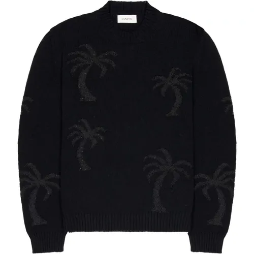 Round-neck Knitwear, male, , Size: L Palm Tree Crew Neck Sweater - Laneus - Modalova