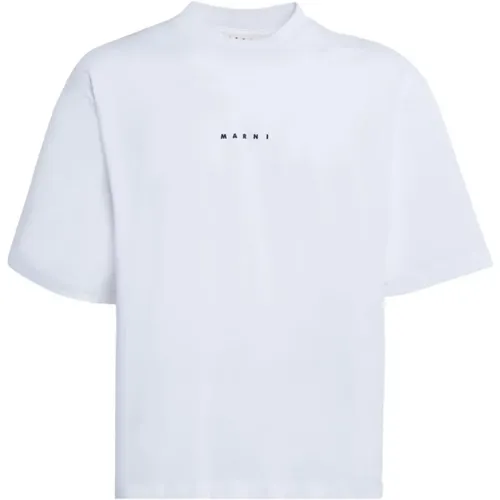 Logo Print Cotton T-shirt , male, Sizes: S, M, XL, L - Marni - Modalova