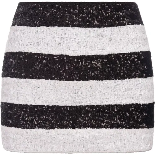 Sequin Striped Mini Skirt , female, Sizes: M - Oseree - Modalova