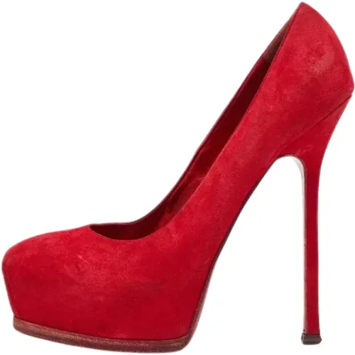 Pre-owned Pumps, female, , Size: 9 US Pre-owned Suede heels - Yves Saint Laurent Vintage - Modalova