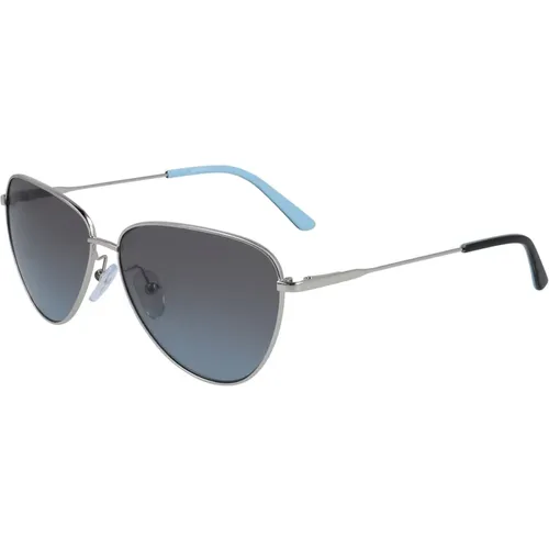 Ck19103S-045 Sonnenbrille Silber Grau Verlauf , Damen, Größe: 58 MM - Calvin Klein - Modalova
