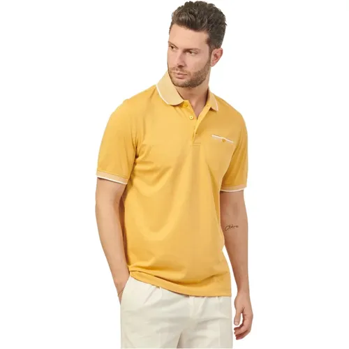 Gelbes Polo-Shirt mit Tasche , Herren, Größe: L - Bugatti - Modalova