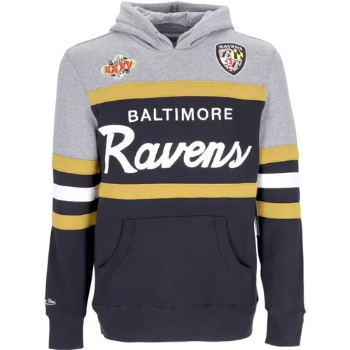 Hoodies, male, , Size: S Baltimore Ravens Headcoach Hoodie Black - Mitchell & Ness - Modalova