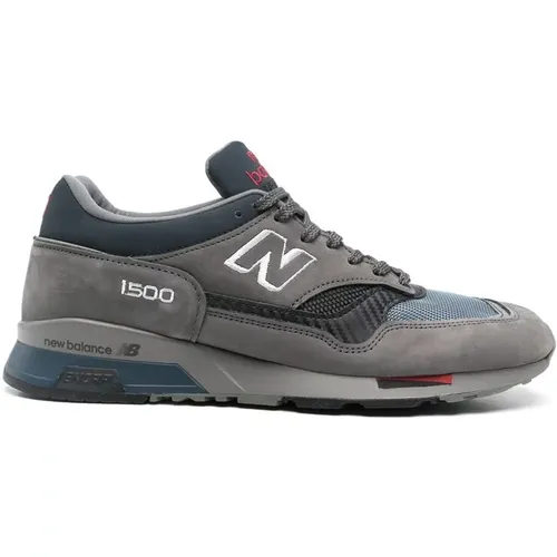 Sneakers, male, , Size: 9 1/2 US Grey Multicolour Panelled Sneakers - New Balance - Modalova