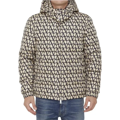 Puffer Jacket with Toile Iconographe Print , male, Sizes: XL - Valentino Garavani - Modalova