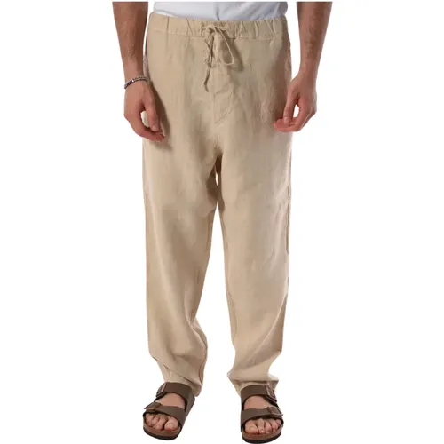 Straight Trousers for Men , male, Sizes: L, M, XL, S - 120% lino - Modalova