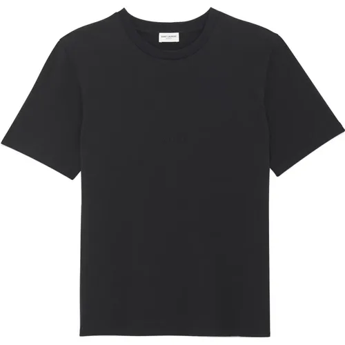 Bio-Baumwolle Logo T-Shirt , Damen, Größe: M - Saint Laurent - Modalova