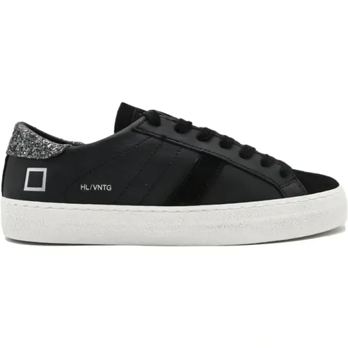 Vintage Schwarze Low-Top Sneakers - D.A.T.E. - Modalova