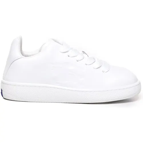 Weiße Ledersneakers mit Stacheldraht-Details - Burberry - Modalova